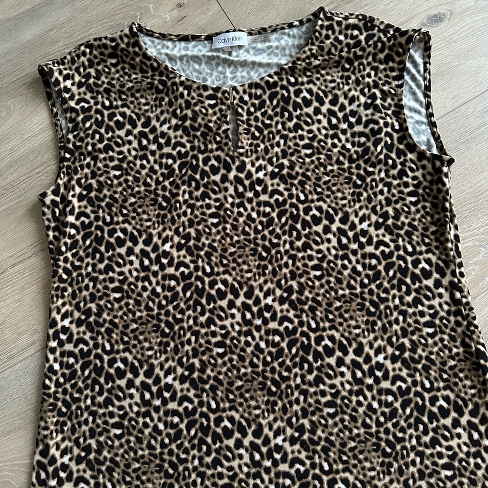 Calvin Klein Leopard Print Women's Top Size Large